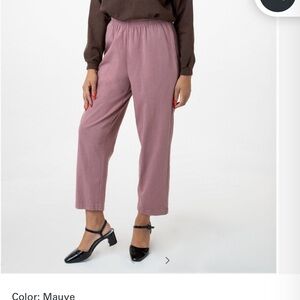 Los Angeles Apparel Mauve Cotton Straight Leg Pants